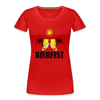 fête de la bière 01 - T-shirt bio Premium Femme - rouge - Devant - Mia (176cm)