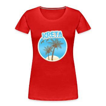 Kreta - Frauen Premium Bio T-Shirt - Rot - Vorne - Mia (176cm)