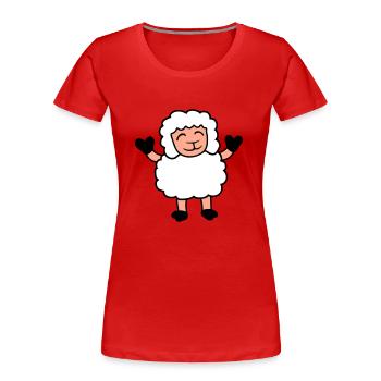 mouton bébé se tient mignon mignon agneau mignon enfant heureux - T-shirt bio Premium Femme - rouge - Devant - Mia (176cm)