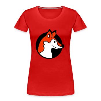 trou de renard roux renard sauvage animal peeps visage tête - T-shirt bio Premium Femme - rouge - Devant - Mia (176cm)