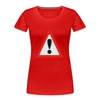 Warning Sign - Women's Premium Organic T-Shirt - red - Front - Mia (176cm)