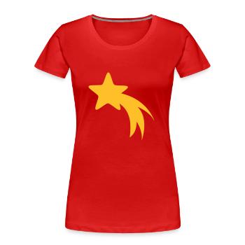 STERNSCHNUPPE - Frauen Premium Bio T-Shirt - Rot - Vorne - Mia (176cm)