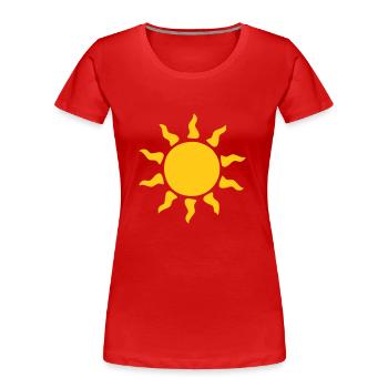 Sonne - Frauen Premium Bio T-Shirt - Rot - Vorne - Mia (176cm)