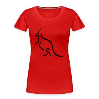 kangaroo - Frauen Premium Bio T-Shirt - Rot - Vorne - Mia (176cm)