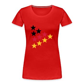 Germany - Frauen Premium Bio T-Shirt - Rot - Vorne - Mia (176cm)