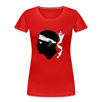 Korsika - Frauen Premium Bio T-Shirt - Rot - Vorne - Mia (176cm)