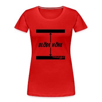 VolleyballFREAK beach blöde höhe-M - Frauen Premium Bio T-Shirt - Rot - Vorne - Mia (176cm)