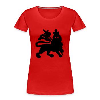jah lion - T-shirt bio Premium Femme - rouge - Devant - Mia (176cm)