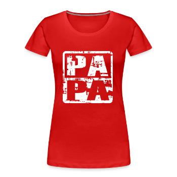 PAPA Vintage White - Frauen Premium Bio T-Shirt - Rot - Vorne - Mia (176cm)