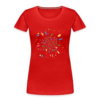 Konfetti Sog - Frauen Premium Bio T-Shirt - Rot - Vorne - Mia (176cm)