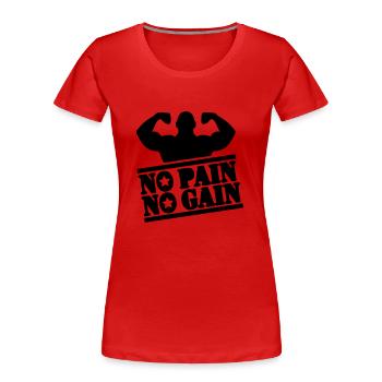 pain_bodybuilding_f1 - T-shirt bio Premium Femme - rouge - Devant - Mia (176cm)