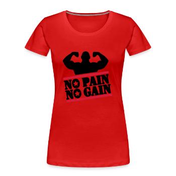 pain_bodybuilding_f2 - T-shirt bio Premium Femme - rouge - Devant - Mia (176cm)