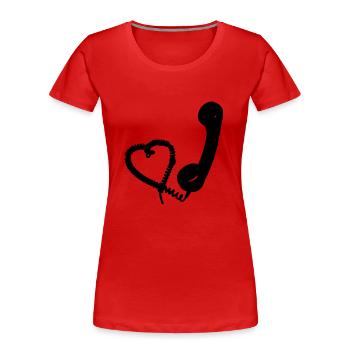 Combiné rétro avec le coeur - T-shirt bio Premium Femme - rouge - Devant - Mia (176cm)