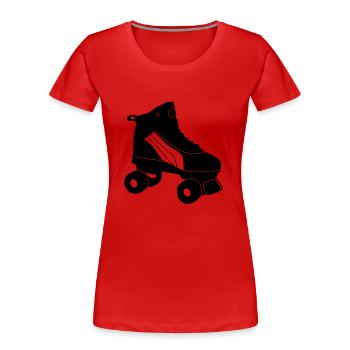 Rollschuh - Frauen Premium Bio T-Shirt - Rot - Vorne - Mia (176cm)