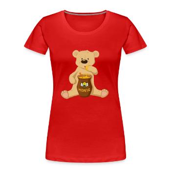 Bär mit Honig - Frauen Premium Bio T-Shirt - Rot - Vorne - Mia (176cm)