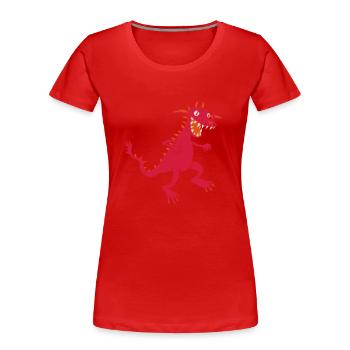 Drache - Frauen Premium Bio T-Shirt - Rot - Vorne - Mia (176cm)