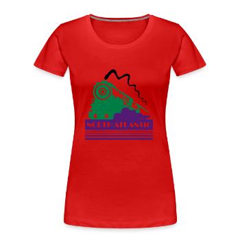 Nordatlantische Art-déco-Eisenbahn - Frauen Premium Bio T-Shirt - Rot - Vorne - Mia (176cm)