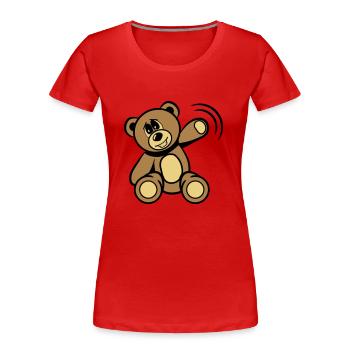 Bär winken süss - Frauen Premium Bio T-Shirt - Rot - Vorne - Mia (176cm)