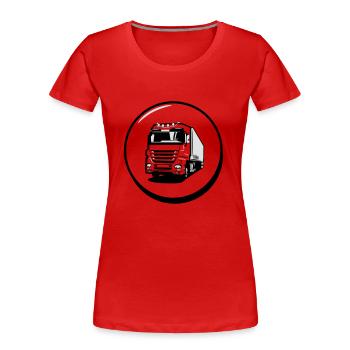 Truck LKW fahren button - Frauen Premium Bio T-Shirt - Rot - Vorne - Mia (176cm)