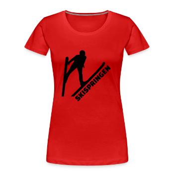 Skispringen - Frauen Premium Bio T-Shirt - Rot - Vorne - Mia (176cm)