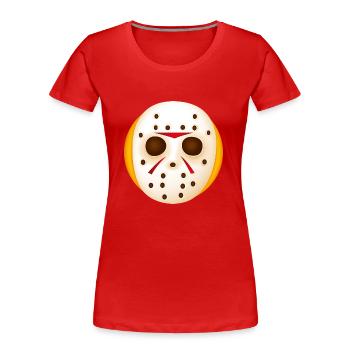Smiley Chainsaw Mask - T-shirt bio Premium Femme - rouge - Devant - Mia (176cm)