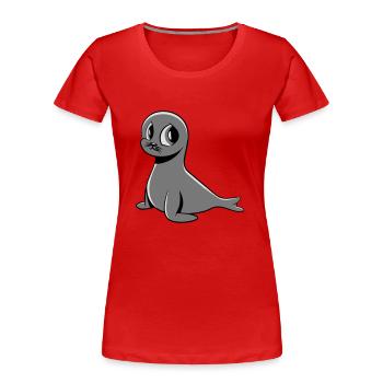 seehund süss - Frauen Premium Bio T-Shirt - Rot - Vorne - Mia (176cm)