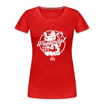 Wuppertal Wappen Löwe - Frauen Premium Bio T-Shirt - Rot - Vorne - Mia (176cm)