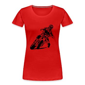 Supermoto - Frauen Premium Bio T-Shirt - Rot - Vorne - Mia (176cm)