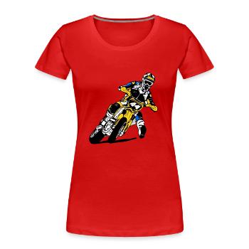 Supermoto - Frauen Premium Bio T-Shirt - Rot - Vorne - Mia (176cm)
