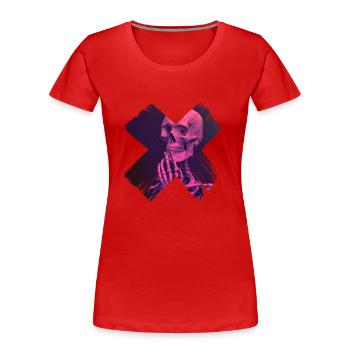 Skull - Frauen Premium Bio T-Shirt - Rot - Vorne - Mia (176cm)