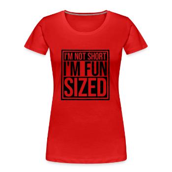 Not short fun sized - Women's Premium Organic T-Shirt - red - Front - Mia (176cm)