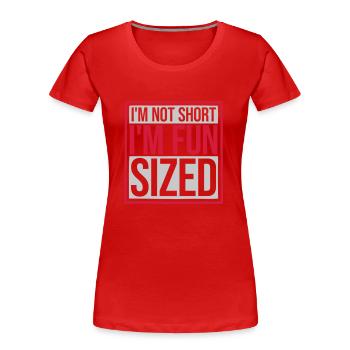Not short fun sized - Women's Premium Organic T-Shirt - red - Front - Mia (176cm)