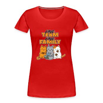 team familie katze kekse arbeitskollegen backen - Frauen Premium Bio T-Shirt - Rot - Vorne - Mia (176cm)
