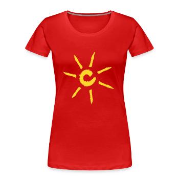 Sonne - Frauen Premium Bio T-Shirt - Rot - Vorne - Mia (176cm)