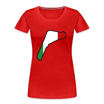 Italien Rennstrecke mit Flagge - Frauen Premium Bio T-Shirt - Rot - Vorne - Mia (176cm)