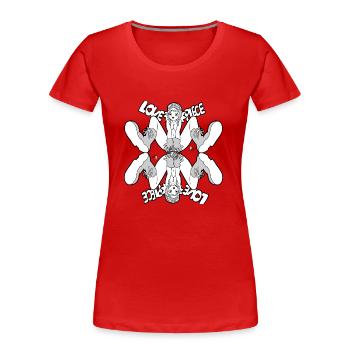 Love piece - T-shirt bio Premium Femme - rouge - Devant - Mia (176cm)
