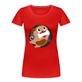 Dog With Bone - Women's Premium Organic T-Shirt - red - Front - Mia (176cm)