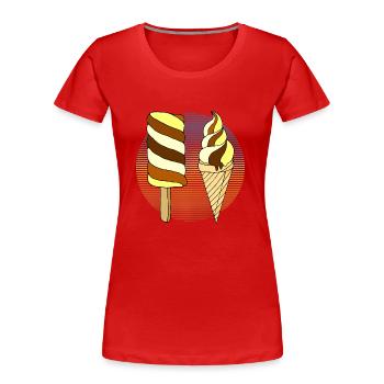 Eis - Frauen Premium Bio T-Shirt - Rot - Vorne - Mia (176cm)