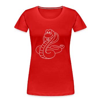 Schlange Kobra Comic Tier - Frauen Premium Bio T-Shirt - Rot - Vorne - Mia (176cm)