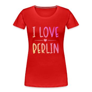 J’aime Berlin - T-shirt bio Premium Femme - rouge - Devant - Mia (176cm)