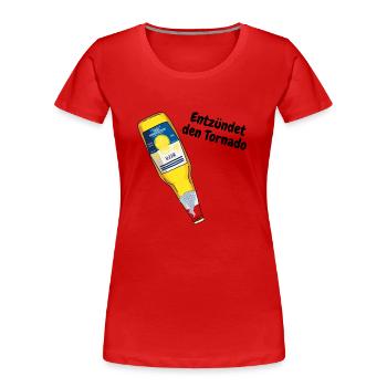Entzündet den Tornado - Frauen Premium Bio T-Shirt - Rot - Vorne - Mia (176cm)