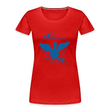 Swan - Bird - Nature Conservation - Women's Premium Organic T-Shirt - red - Front - Mia (176cm)