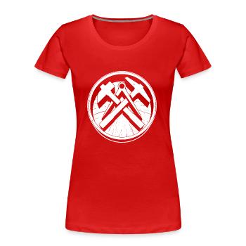 Dachdecker Zunft Wappen Handwerk Handwerker Dach - Frauen Premium Bio T-Shirt - Rot - Vorne - Mia (176cm)