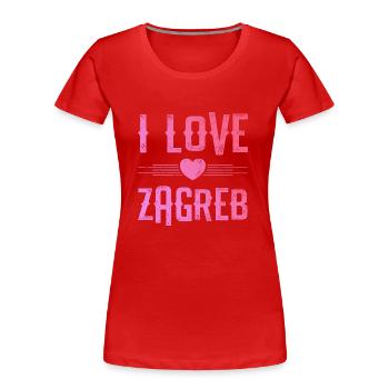 I Love Zagreb - Frauen Premium Bio T-Shirt - Rot - Vorne - Mia (176cm)