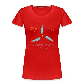 Green Energy is clean energy! Windkraft Statement - Frauen Premium Bio T-Shirt - Rot - Vorne - Mia (176cm)