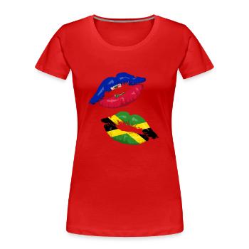 Haiti Haitianer Jamaika Kombination I Geschenk - Frauen Premium Bio T-Shirt - Rot - Vorne - Mia (176cm)