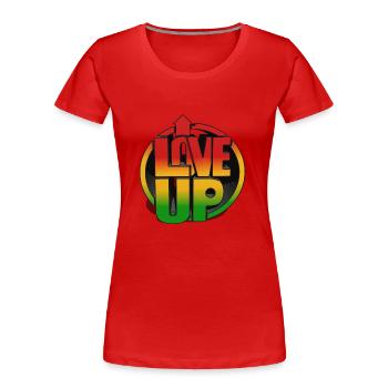 LIEBE NACH OBEN - Frauen Premium Bio T-Shirt - Rot - Vorne - Mia (176cm)