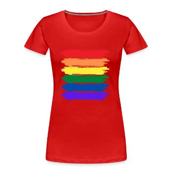 LGBTQIA+ Minimalist - Women's Premium Organic T-Shirt - red - Front - Mia (176cm)