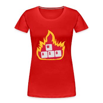 Nerd Computer WASD Tastatur - Frauen Premium Bio T-Shirt - Rot - Vorne - Mia (176cm)