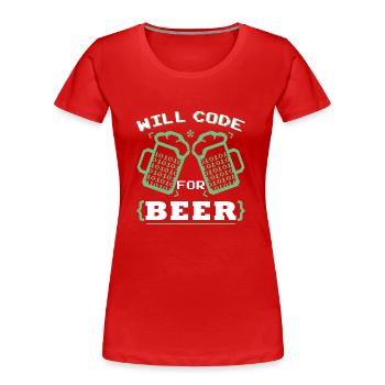 Lustige Programmierung Coder Programmierer Coder Codierung - Frauen Premium Bio T-Shirt - Rot - Vorne - Mia (176cm)